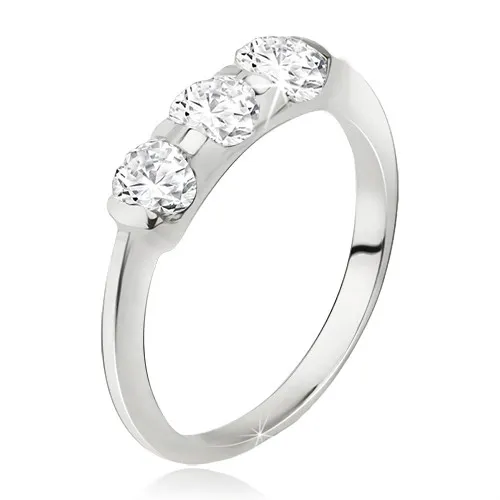 Prsteň striebro 925, širší pás so vsadenými tromi kamienkami - Veľkosť: 50 mm