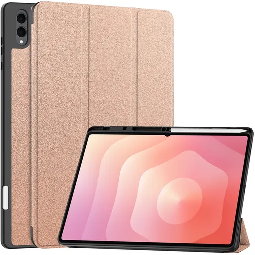 LEATHER Zaklápací kryt pre Samsung Galaxy Tab S11 Ultra ROSE GOLD