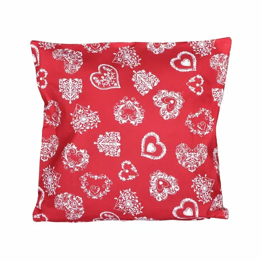 Forbyt Vianočná Obliečka na vankúšik Srdce červená, 40 x 40 cm