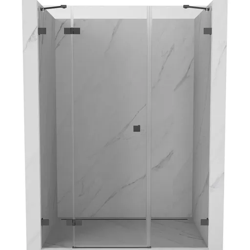 MEXEN/S - Lunar sprchové dvere krídlové ľavé 125, transparent, grafit kartáčovaná 834S-125-050-66-00-L