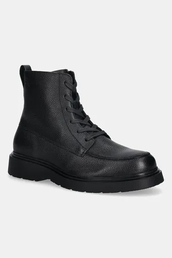 Kožené členkové topánky Calvin Klein COMBAT ESS LACE UP APRON LTH W