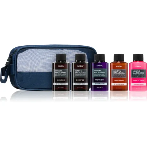 KUNDAL Honey & Macadamia White Musk cestovná sada na telo a vlasy
