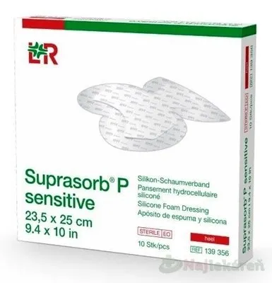 Suprasorb P Sensitive silikónový penový obväz Heel 23,5 x 25 cm 10 ks
