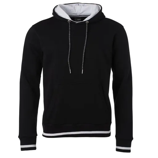 James & Nicholson (Daiber) Pánska mikina s kapucňou Club JN778 - Čierna / biela | L