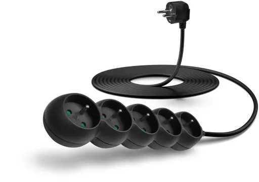 CONNECT IT predlžovací kábel 230 V, 5 zásuviek, 5 m, bez vypínača (čierny)