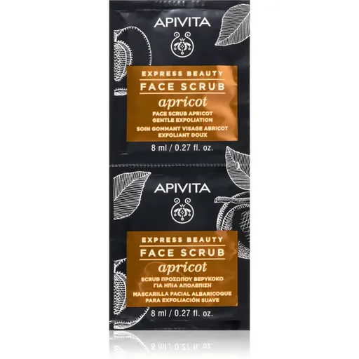 Apivita Express Beauty Gentle Face Scrub Apricot jemný čistiaci peeling na tvár 2x8 ml
