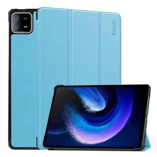 ENKAY LEATHER Zaklápací obal pre Xiaomi Pad 6 / Pad 6 Pro svetlomodrý