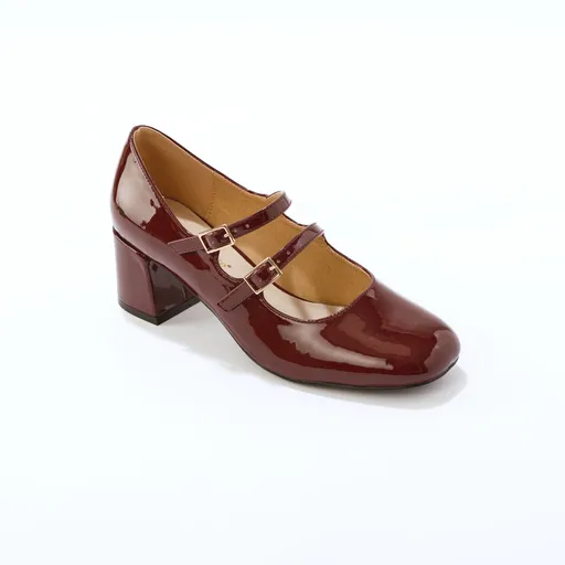 Lakované poltopánky na podpätku