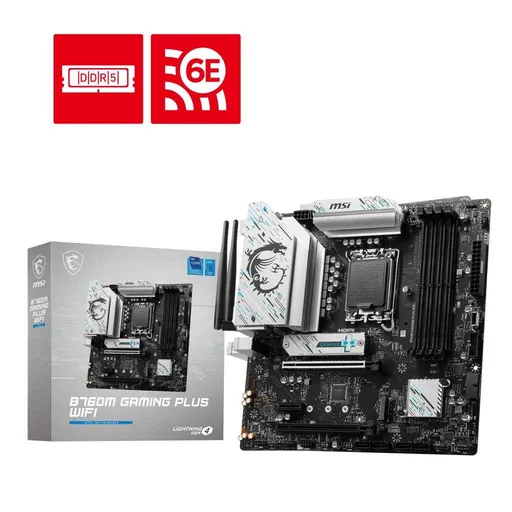 MSI MB Sc LGA1700 B760 GAMING PLUS WIFI, Intel B760, 4xDDR5, 2xDP, 2x HDMI, mATX