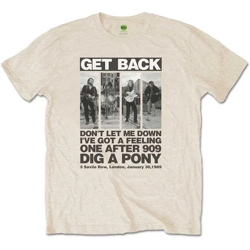 The Beatles tričko Rooftop Panels Natural XXL