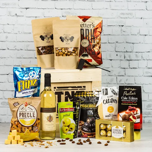 Darčeková debna s bielym vínom