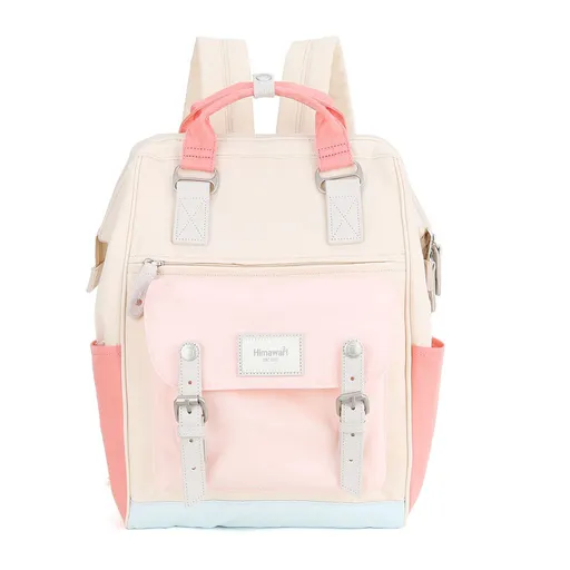 Ružovo-béžový priestranný ruksak z vodeodolného polyesteru s priehradkou na notebook - Himawari