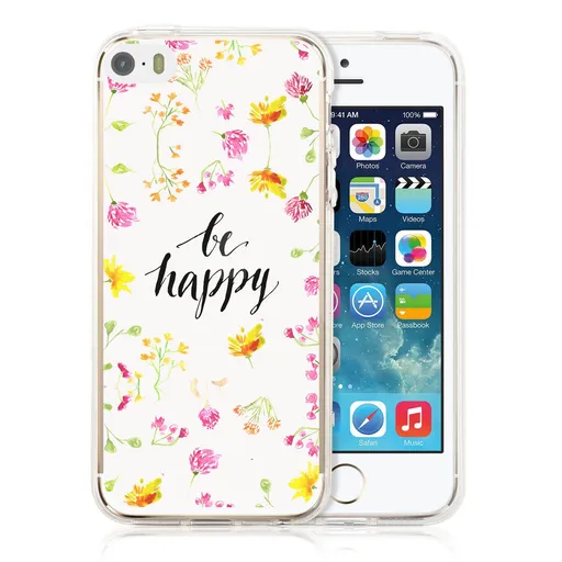 PROTEMIO MY ART kryt Apple iPhone 5 / 5S / SE BE HAPPY (019)