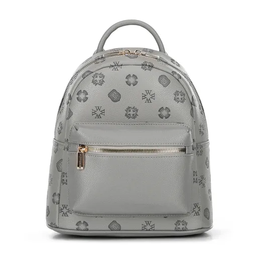 Dámsky batoh z reliéfnej imitácie kože, sivý 101-4Y-P09-8