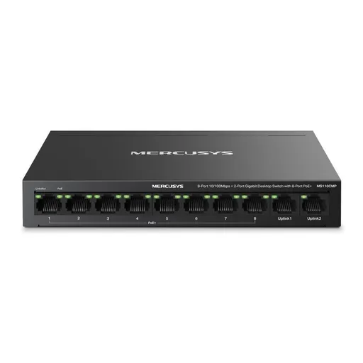 MERCUSYS switch MS110CMP (10x100Mb/s, 8xPoE+, 115W, fanless)