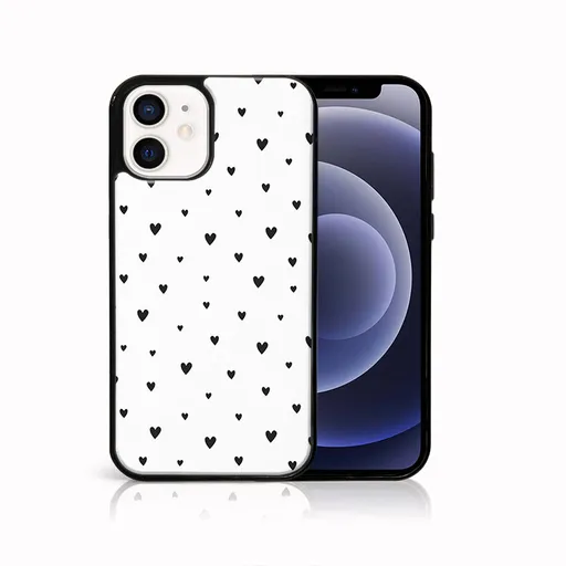 MY ART Ochranný obal pre Apple iPhone 12 mini BLACK HEARTS (167)