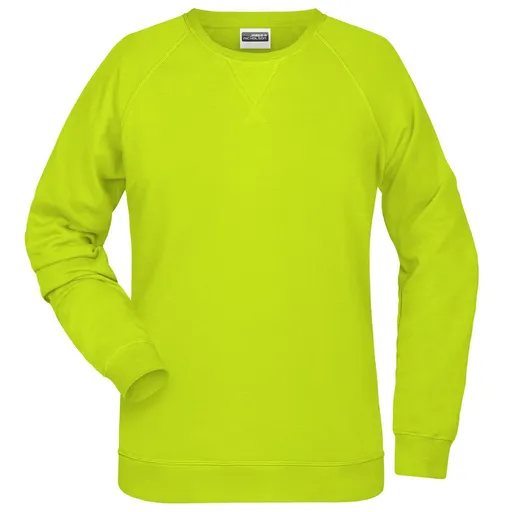 James & Nicholson (Daiber) Dámska mikina bez kapucne z biobavlny 8021 - Žlto-zelená | L