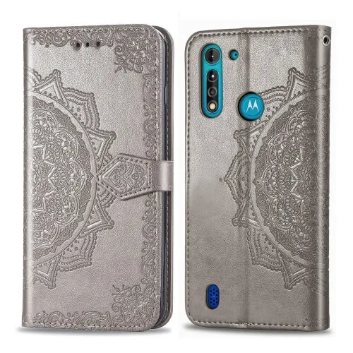 ART Peňaženkový kryt Motorola Moto G8 Power Lite ORNAMENT šedý