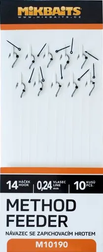 Mikbaits method feeder nadväzce so zapichovacím hrotom 10ks - veľkosť 14