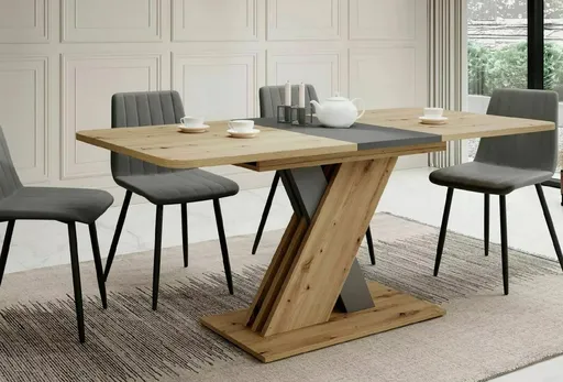 Signal Rozkladací jedálenský stôl EXEL | antracit / dub artisan