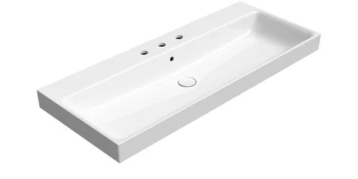 GSI - NUBES keramické umývadlo 120x50cm, 3 otvory, biela ExtraGlaze 9624311