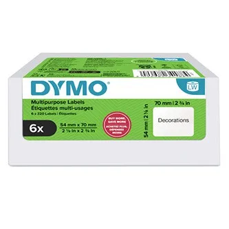 Dymo 2234188, 70mm x 54mm, na diskety, biele, originálne papierové štítky, 6 x 320 ks