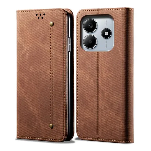 DENIM Peňaženkový kryt pre Xiaomi Redmi Note 14 hnedý