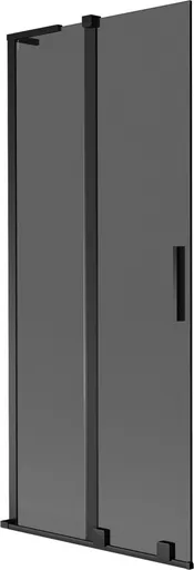 MEXEN/S - Velar L dvojkrídlová posuvná vaňová zástena 80 x 150, grafit, čierna 896-080-003-41-70