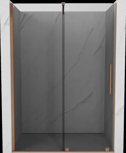 MEXEN/S - Velár posuvné sprchové dvere 160, grafit, meď kartáčovaná 871-160-000-41-65