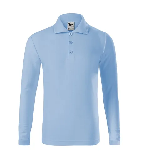 MALFINI Detská polokošeľa s dlhým rukávom Pique Polo LS - Nebesky modrá | 134 cm (8 rokov)