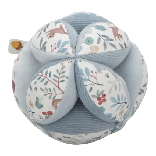 Little Dutch Forest Friends Sensory Gripping Ball textilná loptička 0 m+ Blue 1 ks