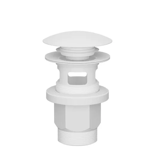 Umývadlový výpust 5/4 Plast Brno click/clack biely plast EUVCP03