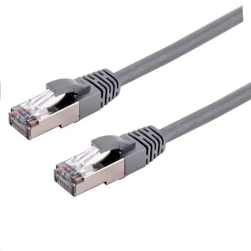 C-TECH Kábel patchcord Cat6a, S/FTP, sivý, 2m