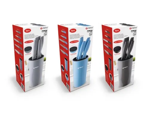 EDCO - Nože so stojanom rôzne farby Alpina