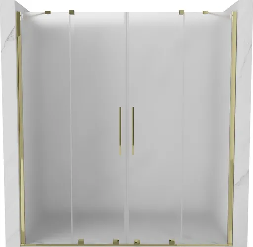 MEXEN/S - Velar Duo posuvné sprchové dvere 180, dekor, zlatá 871-180-000-32-50