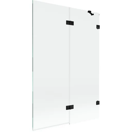 MEXEN/S - Lunar vaňová zástena 2-krídlová pravá 120 x 150, transparent, čierna 897-120-100-70-00-P