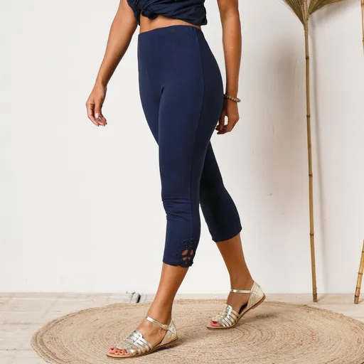 3/4 legíny s macramé a pružným pásom