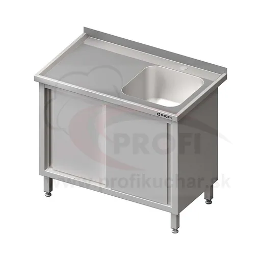 Umývací stôl krytovaný s drezom 400x400mm - posuvné dvere 1900x600x850mm