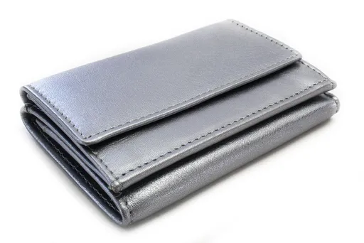 Tmavo strieborná dámska kožená mini peňaženka 511-4392A-29