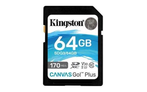 Kingston 64 GB SDXC Canvas Go Plus Gen4 200 MB/s C10 UHS-I U3 V30