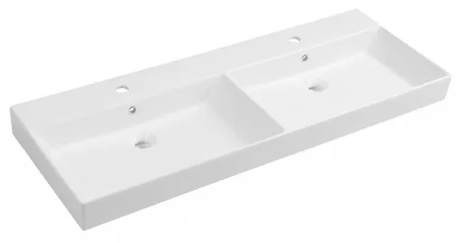 SAPHO - KARE 120 keramické dvojumývadlo nábytkové 120x46cm, biela 17120