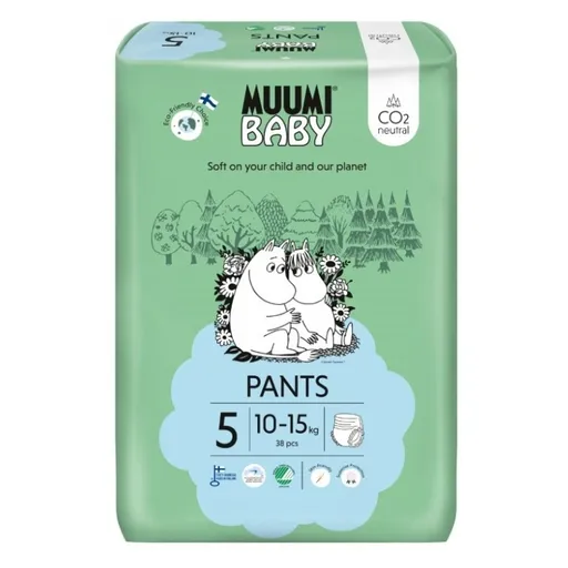 MUUMI BABY Walkers 5 Maxi+ 10-15 kg nohavičkové eko plienky 38 ks