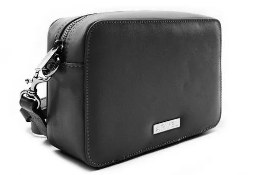 Čierna kožená zipsová kabelka 212-2513-82