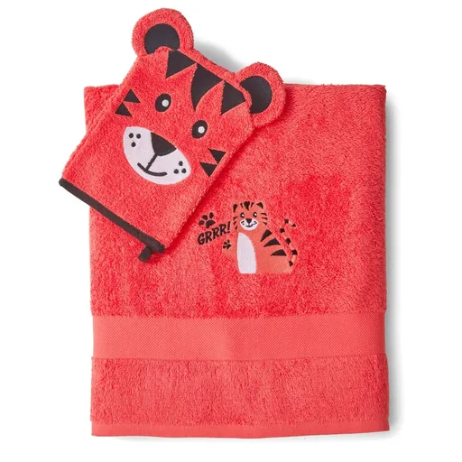 Detská froté kolekcia s výšivkou tigra, bavlna 380g/m2