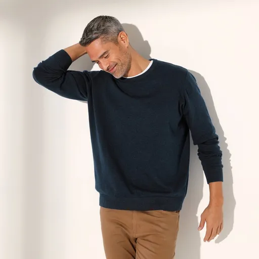 Pulóver s okrúhlym výstrihom a dlhými rukávmi