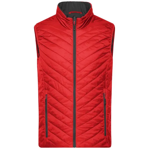 James & Nicholson (Daiber) Ľahká pánska obojstranná vesta JN1090 - Červená / tmavošedá | L