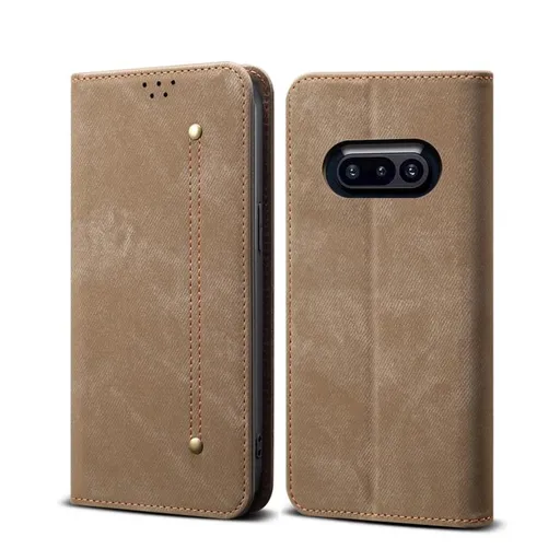 DENIM Peňaženkový kryt pre Nothing Phone (3a) šedohnedý