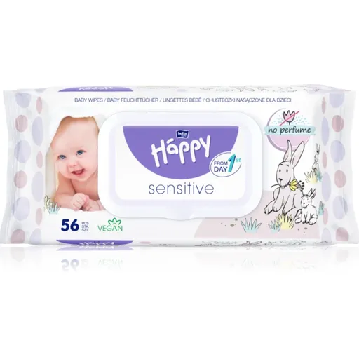 Bella Baby Happy Sensitive vlhčené čistiace obrúsky pre deti 56 ks