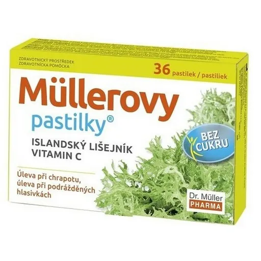 DR. MÜLLER Müllerove pastilky s islandským lišajníkom bez cukru 36 ks