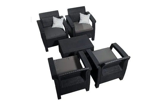 DEOKORK Záhradná ratanová zostava ORION antracit